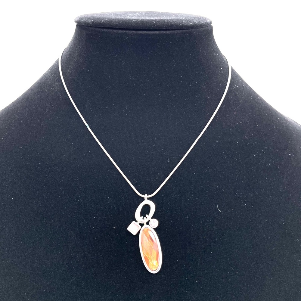 Lia Sophia Silver-tone Chain W/ Crystal Pendant